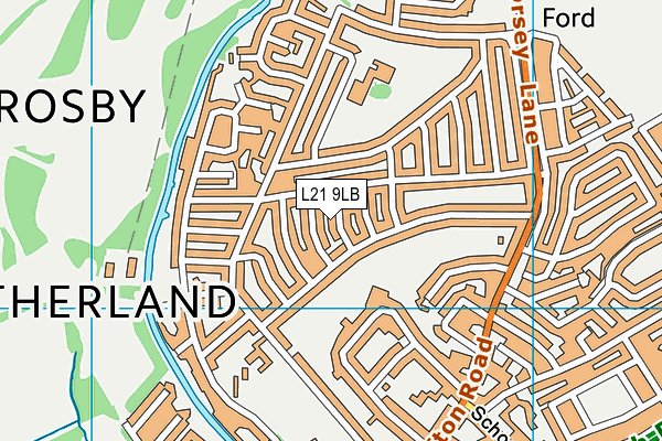 L21 9LB map - OS VectorMap District (Ordnance Survey)