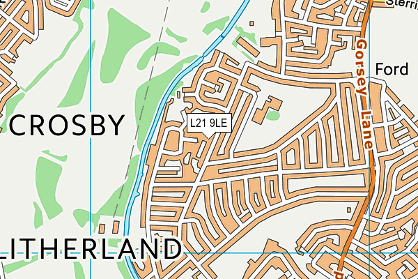 L21 9LE map - OS VectorMap District (Ordnance Survey)