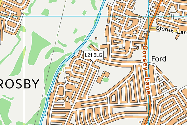 L21 9LG map - OS VectorMap District (Ordnance Survey)