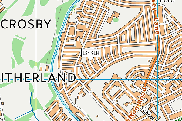 L21 9LH map - OS VectorMap District (Ordnance Survey)