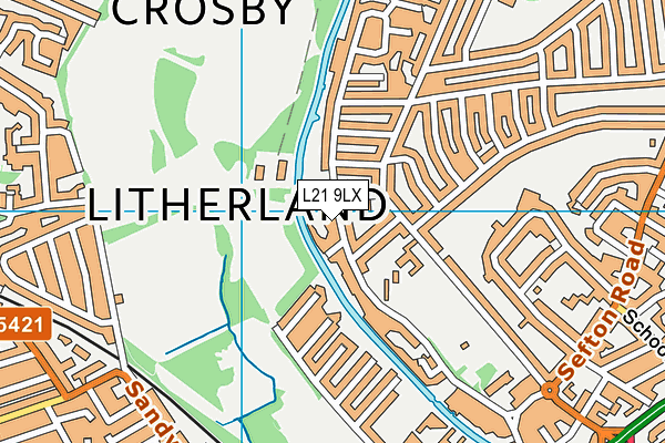 L21 9LX map - OS VectorMap District (Ordnance Survey)