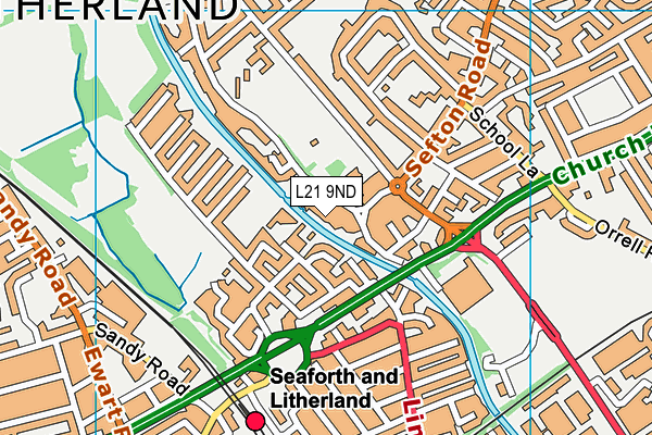 L21 9ND map - OS VectorMap District (Ordnance Survey)