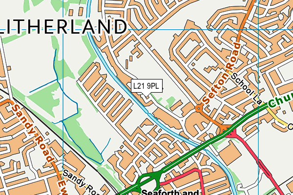 L21 9PL map - OS VectorMap District (Ordnance Survey)