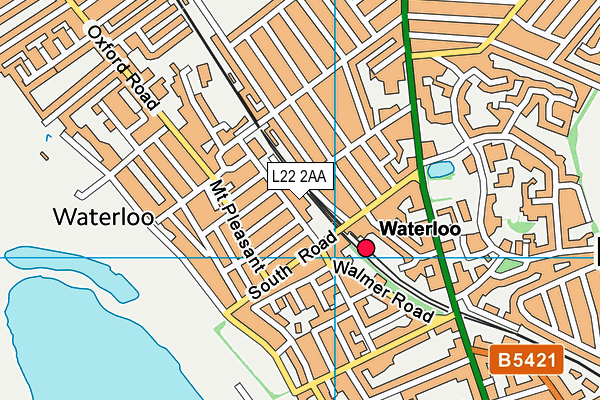 L22 2AA map - OS VectorMap District (Ordnance Survey)