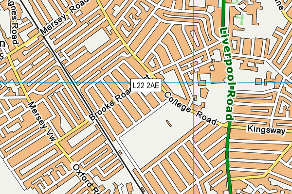 L22 2AE map - OS VectorMap District (Ordnance Survey)