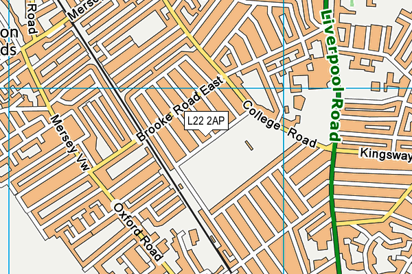 L22 2AP map - OS VectorMap District (Ordnance Survey)