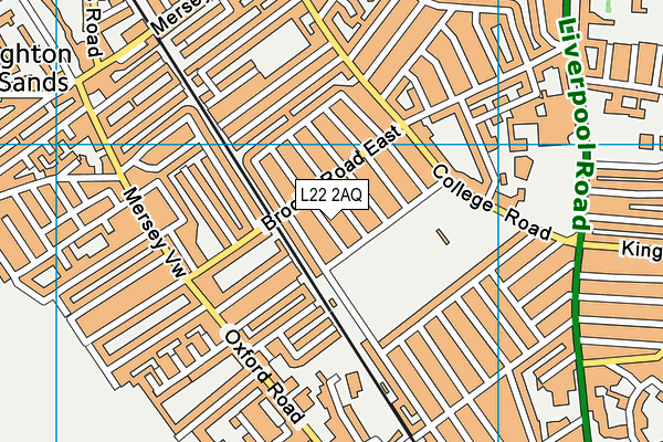 L22 2AQ map - OS VectorMap District (Ordnance Survey)