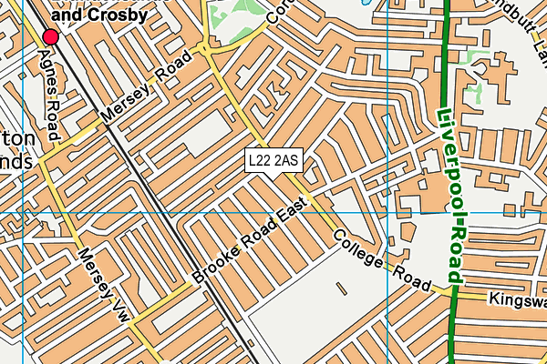 L22 2AS map - OS VectorMap District (Ordnance Survey)
