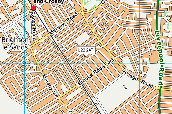 L22 2AT map - OS VectorMap District (Ordnance Survey)