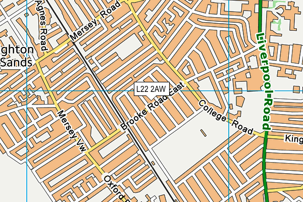 L22 2AW map - OS VectorMap District (Ordnance Survey)