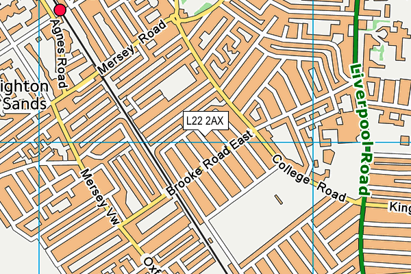 L22 2AX map - OS VectorMap District (Ordnance Survey)