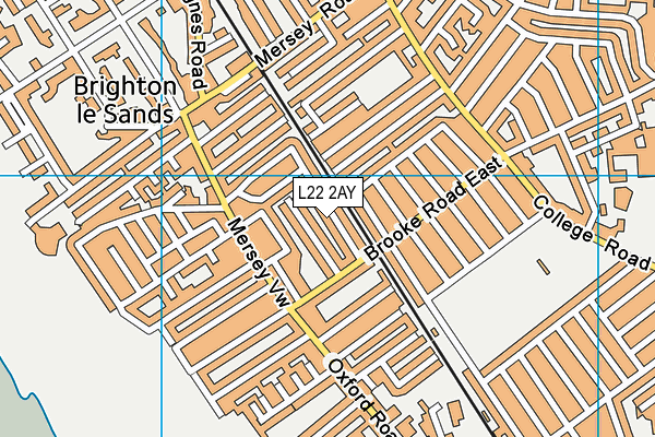 L22 2AY map - OS VectorMap District (Ordnance Survey)