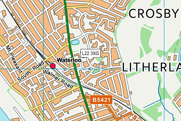 Waterloo Lawn Tennis Club map (L22 3XG) - OS VectorMap District (Ordnance Survey)