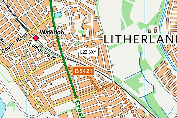 L22 3XY map - OS VectorMap District (Ordnance Survey)