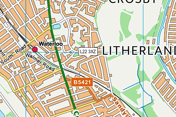 L22 3XZ map - OS VectorMap District (Ordnance Survey)