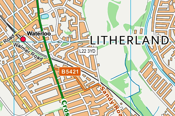 L22 3YD map - OS VectorMap District (Ordnance Survey)