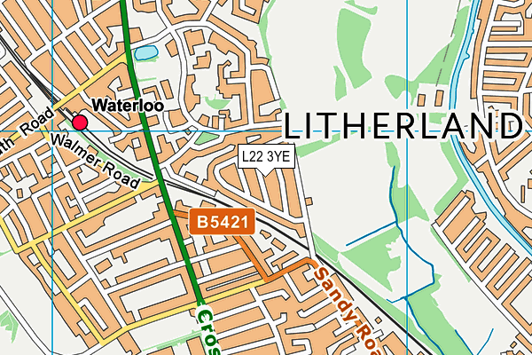 L22 3YE map - OS VectorMap District (Ordnance Survey)
