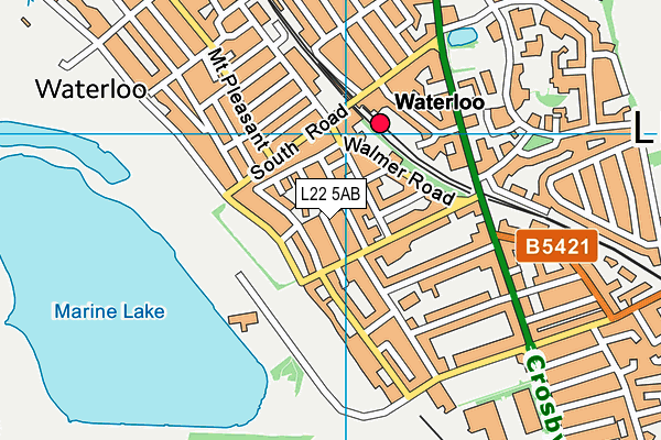 L22 5AB map - OS VectorMap District (Ordnance Survey)