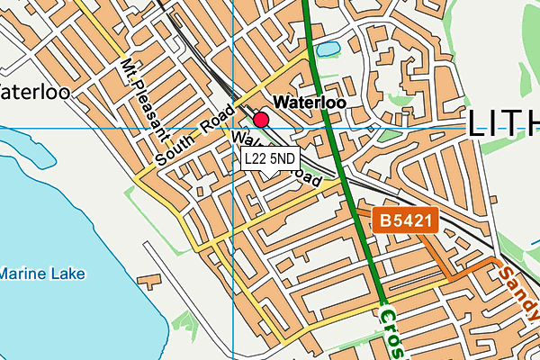 L22 5ND map - OS VectorMap District (Ordnance Survey)
