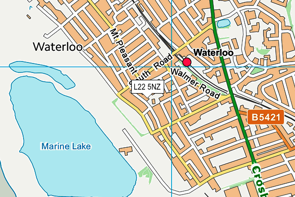 L22 5NZ map - OS VectorMap District (Ordnance Survey)