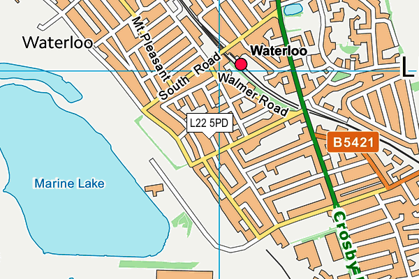 L22 5PD map - OS VectorMap District (Ordnance Survey)