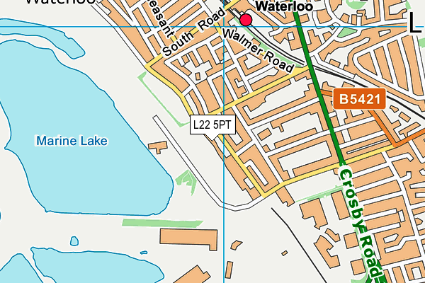 L22 5PT map - OS VectorMap District (Ordnance Survey)