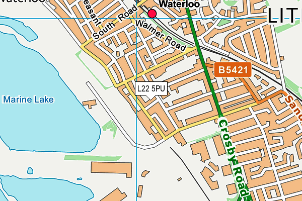 L22 5PU map - OS VectorMap District (Ordnance Survey)