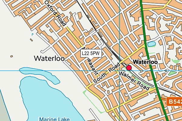L22 5PW map - OS VectorMap District (Ordnance Survey)