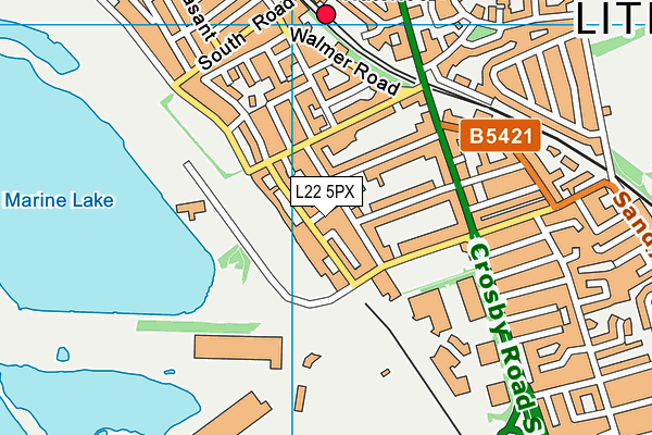 L22 5PX map - OS VectorMap District (Ordnance Survey)