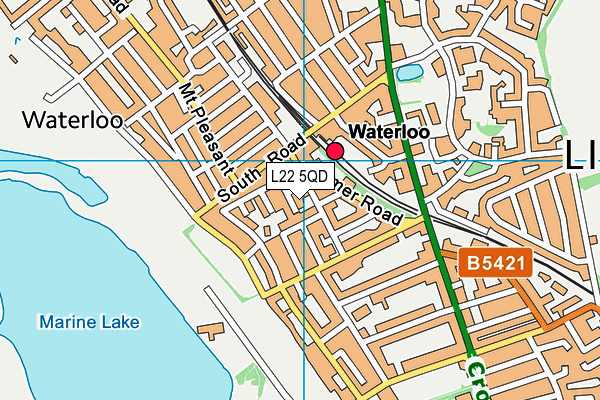 L22 5QD map - OS VectorMap District (Ordnance Survey)