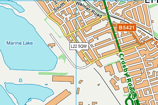 L22 5QW map - OS VectorMap District (Ordnance Survey)