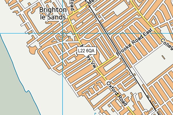 L22 6QA map - OS VectorMap District (Ordnance Survey)