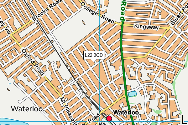 L22 9QD map - OS VectorMap District (Ordnance Survey)