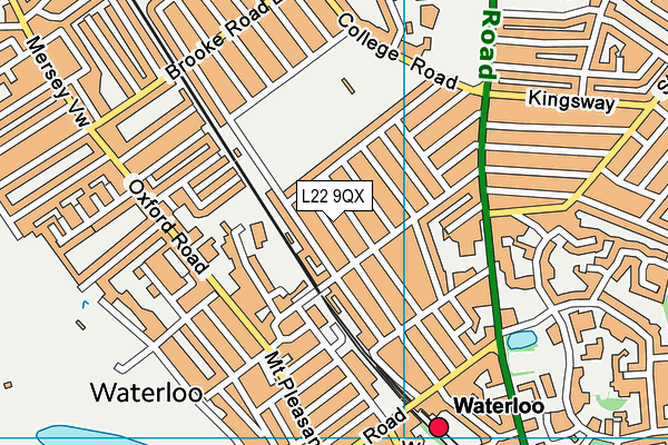 Waterloo Methodist Church map (L22 9QX) - OS VectorMap District (Ordnance Survey)