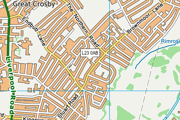 L23 0AB map - OS VectorMap District (Ordnance Survey)