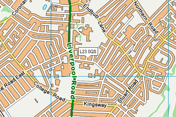 L23 0QS map - OS VectorMap District (Ordnance Survey)
