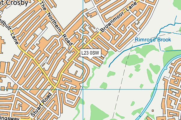 L23 0SW map - OS VectorMap District (Ordnance Survey)
