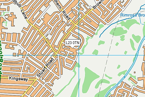 Brownmoor Park Sports Club map (L23 0TN) - OS VectorMap District (Ordnance Survey)