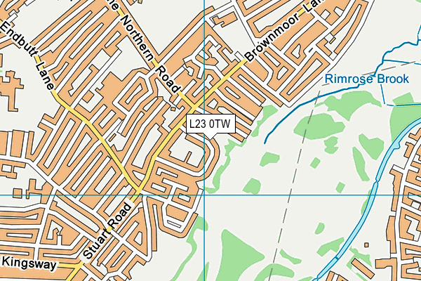 L23 0TW map - OS VectorMap District (Ordnance Survey)