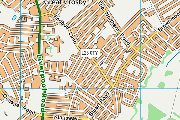 L23 0TY map - OS VectorMap District (Ordnance Survey)