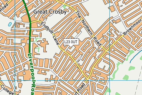 L23 0UT map - OS VectorMap District (Ordnance Survey)