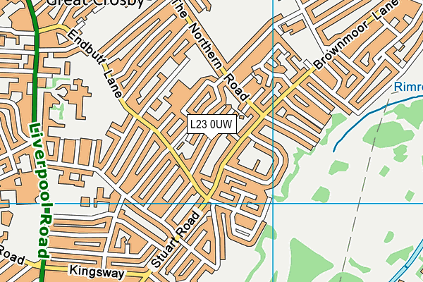 L23 0UW map - OS VectorMap District (Ordnance Survey)
