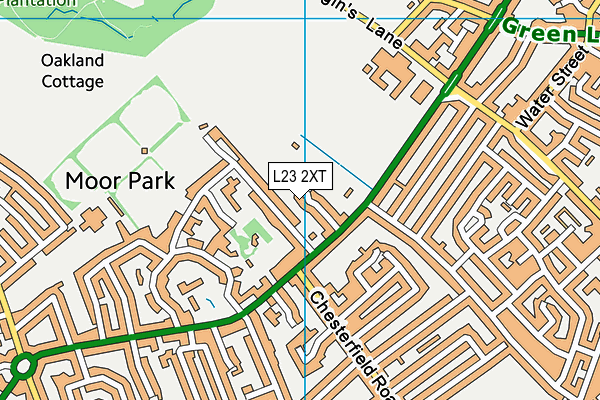 L23 2XT map - OS VectorMap District (Ordnance Survey)