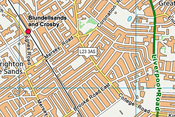 L23 3AS map - OS VectorMap District (Ordnance Survey)