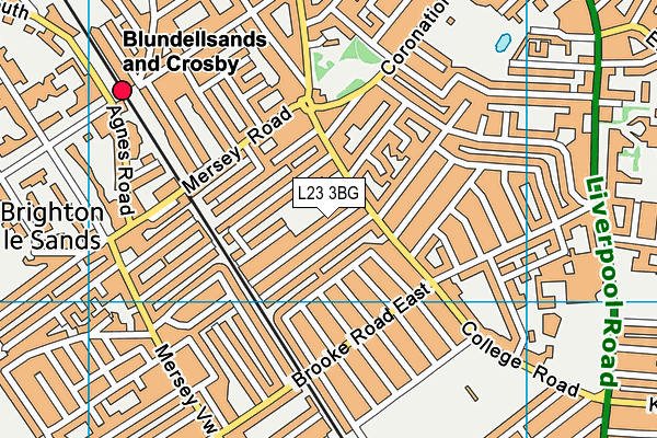 L23 3BG map - OS VectorMap District (Ordnance Survey)
