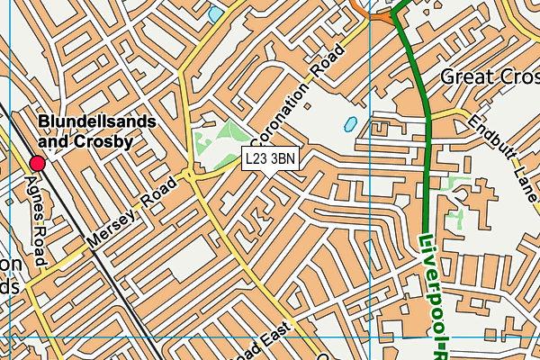 L23 3BN map - OS VectorMap District (Ordnance Survey)
