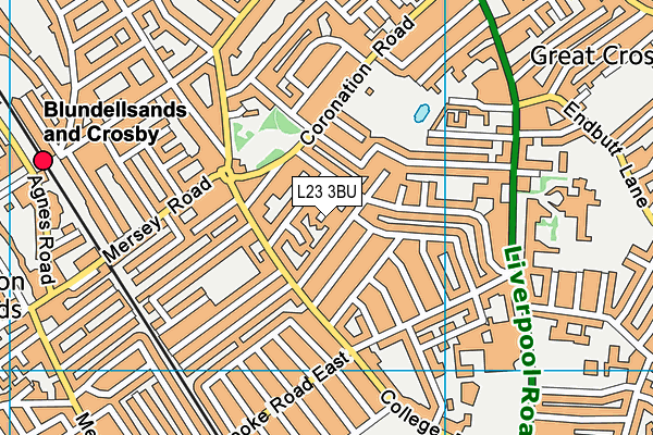 L23 3BU map - OS VectorMap District (Ordnance Survey)
