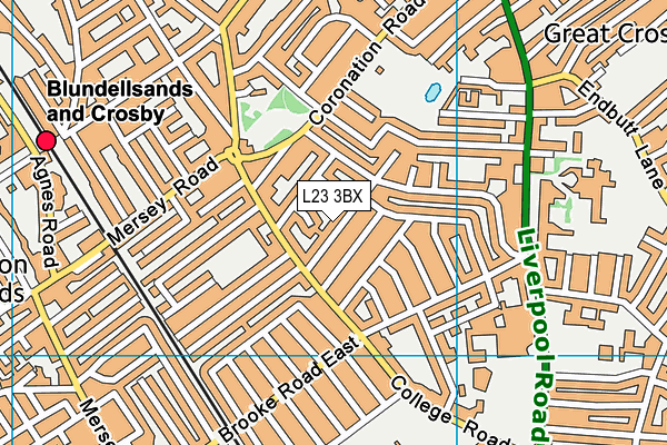 L23 3BX map - OS VectorMap District (Ordnance Survey)