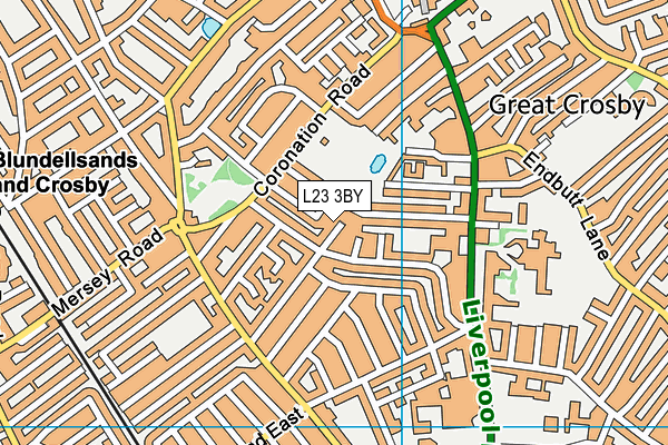 L23 3BY map - OS VectorMap District (Ordnance Survey)