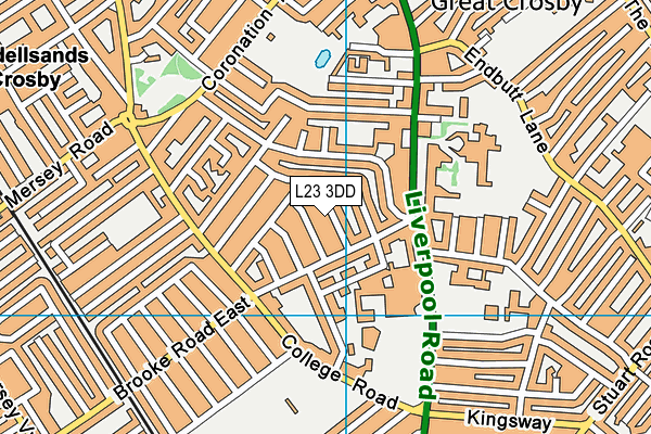 L23 3DD map - OS VectorMap District (Ordnance Survey)